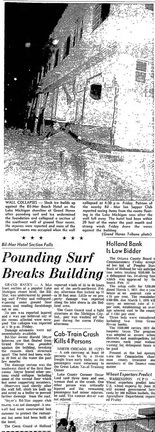 Bil-Mar Beach Hotel (Hyland Gardens Pavilion) - Feb 1974 Damage From Pounding Surf